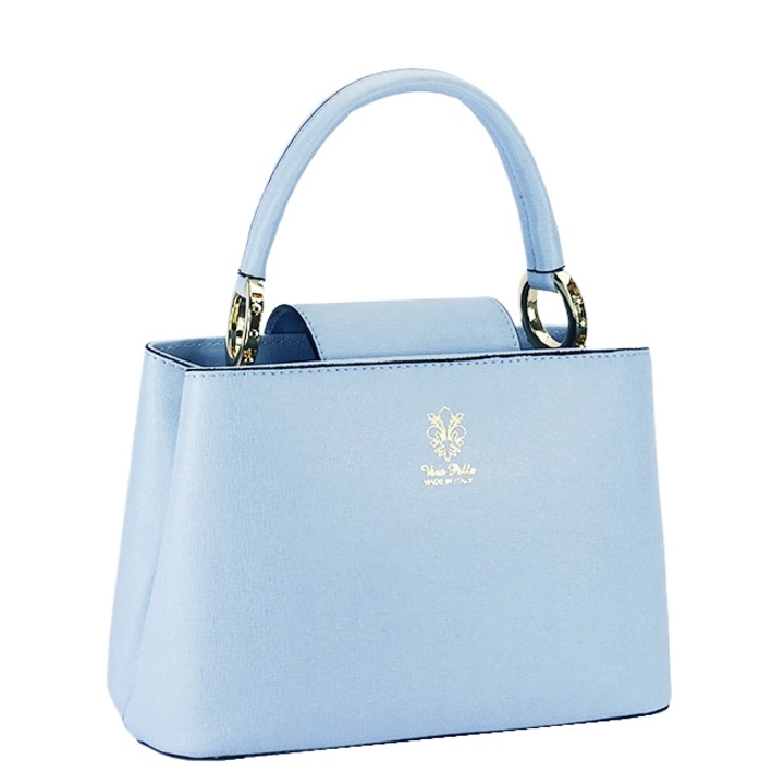 Valódi bőr táska fogantyúval B-8950 119, Kék, 18x25x12