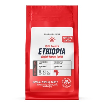 Cafea boabe Ethiopia Gedeb Banko Gotiti, 100% Arabica, gust grapefruit, pomelo, 250g Cafea boabe Ethiopia Gedeb Banko Gotiti, 100% Arabica, gust grapefruit, pomelo, 250g