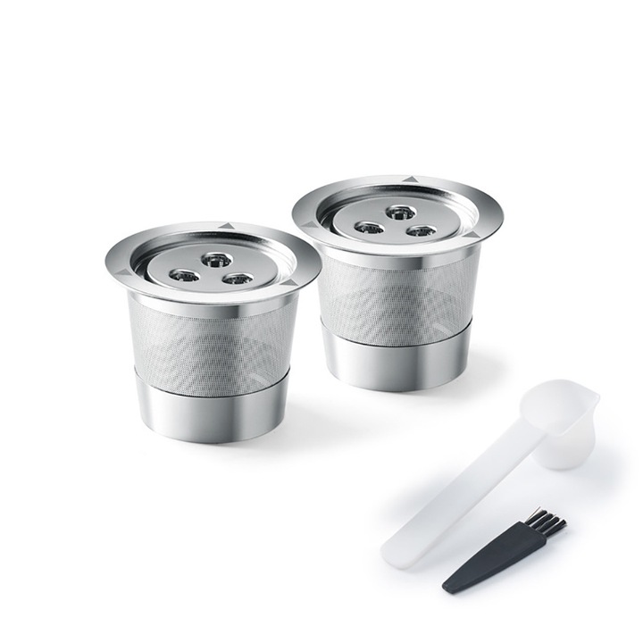 Капсули за кафе за многократна употреба от неръждаема стомана, Enforose, съвместими с кафемашини, комплект от 2 броя, лесни за употреба, 0.055 кг