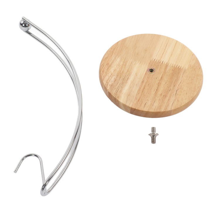 Cos de servire pentru banane, Enforose, design modern, constructie din lemn masiv si otel inoxidabil, 30x15x15cm