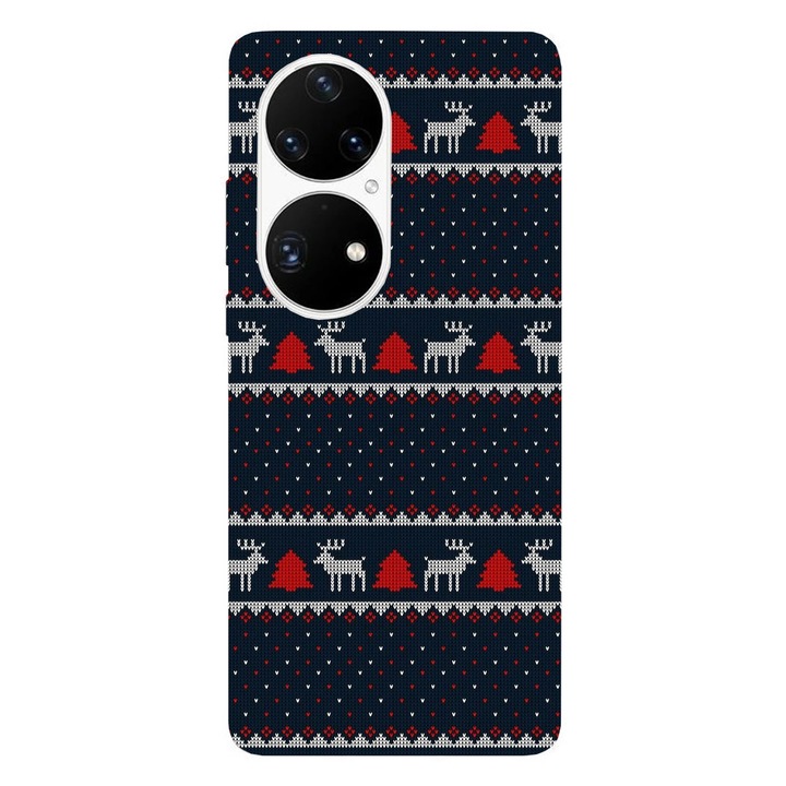 Husa telefon compatibila cu Honor 200 Smart, Viceversa, model Knitted Christman Reindeer Pattern, Silicon, TPU