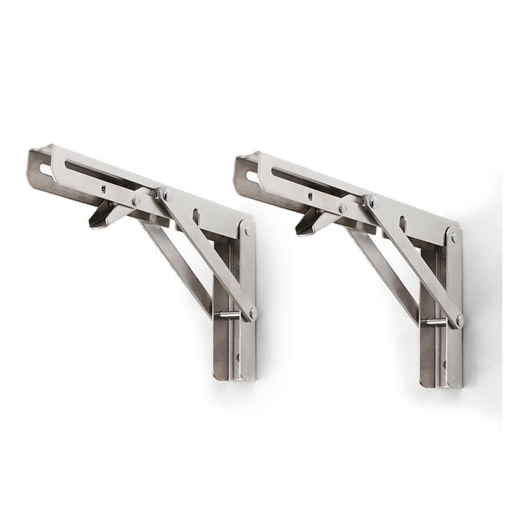 Suporturi pliabile din otel inoxidabil, Enforose, 12", capacitate maxima 550lbs, set de 2, rezistente la coroziune