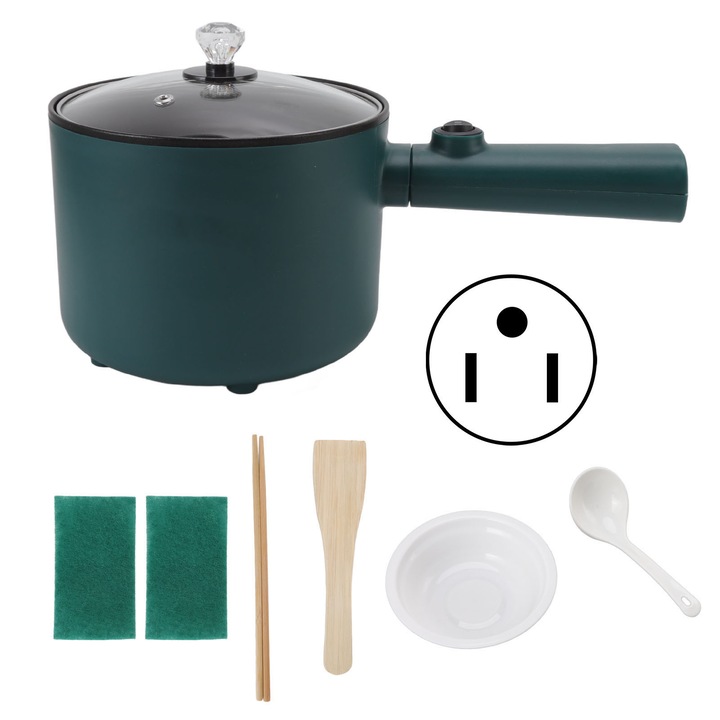 Aragaz electric, aragaz cu taitei multifunctional de 1,8 l, maner lung confortabil, cu design care economiseste efort, reglare a puterii, include spatula si bol din lemn