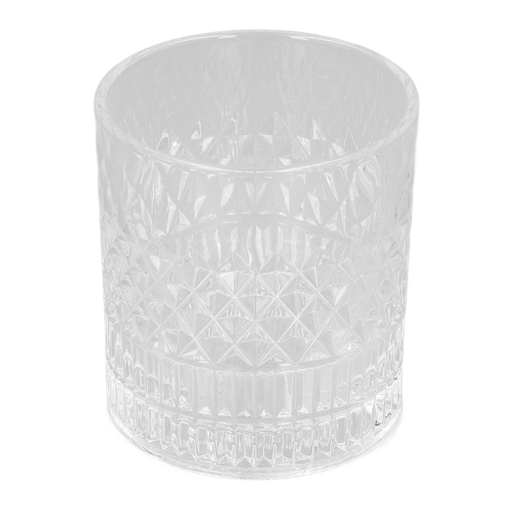 4 db-os dupla Old Fashion pohárkészlet, Enforose, 300ml, boroszilikát üveg, vastag talpú design, whiskey/kávé/tea használatra