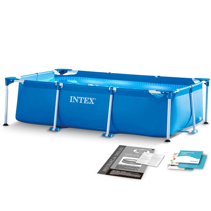Градински басейн със структура Intex, 300х200х75см, PVC материал, бяло-син