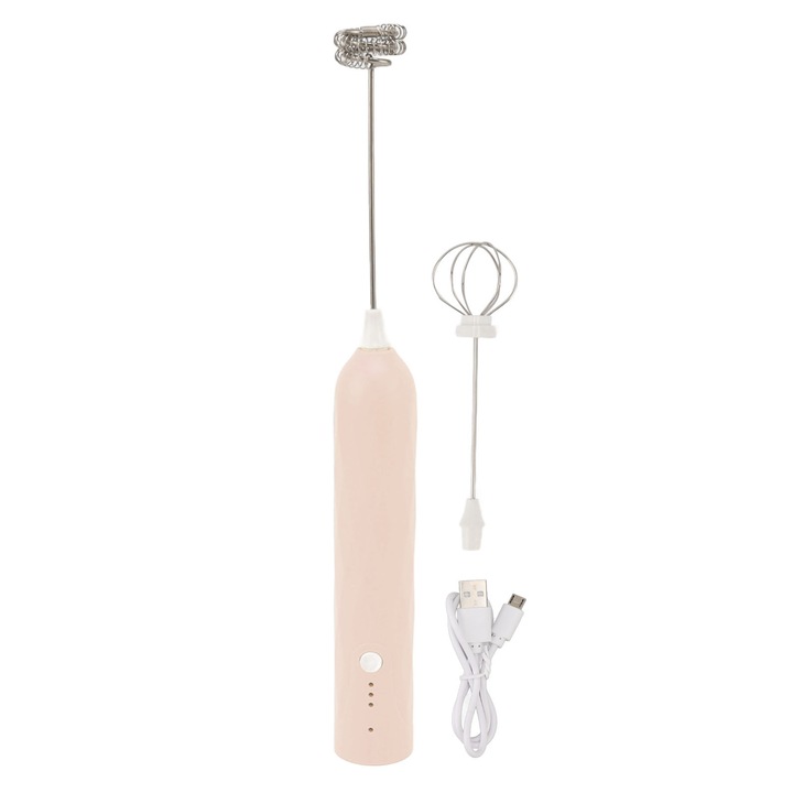 Frother electric de lapte portabil, Enforose, viteze variabile, design din otel inoxidabil, incarcare USB