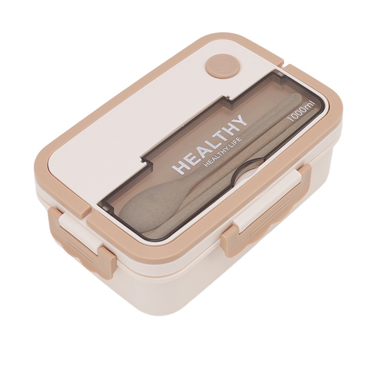 Enforose élelmiszer-minőségű műanyag ételtartó doboz, 3 rekeszes, hőálló, 1000ML