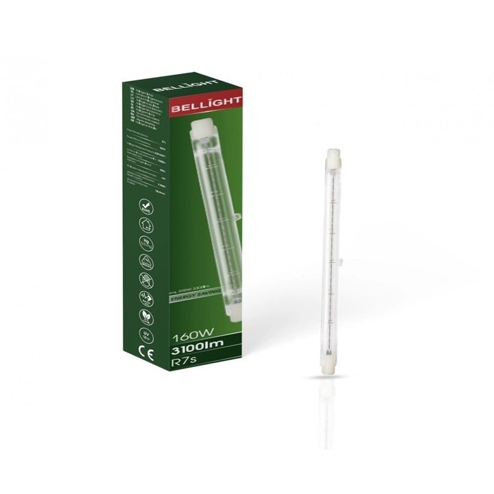 Bec halogen J118 eco BELLIGHT R7S 160W Clasic, Clasa G, 230V