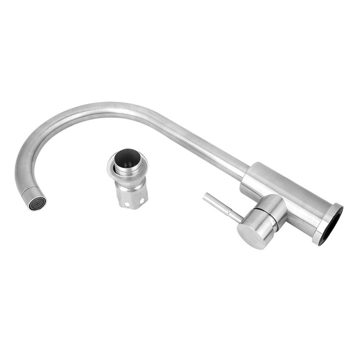 TNEAYWHE szaniter csaptelep, modern dizájn, szálcsiszolt rozsdamentes acél, 360°-os mozgás, egyszerű telepítés