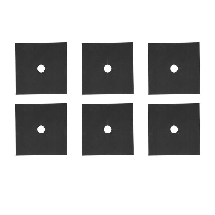 Set de huse pentru arzatoare de aragaz, rezistente la caldura, ajustabile, negru