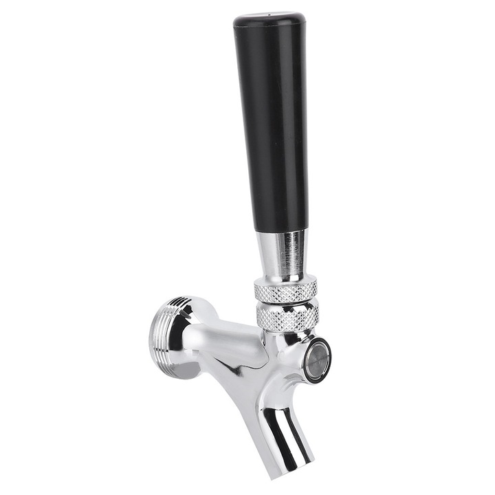 Кран за бира, неръждаема стомана, сребрист/черен