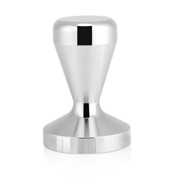 Tamper espresso, AMRINUGL, din otel inoxidabil, baza plata, design ergonomic