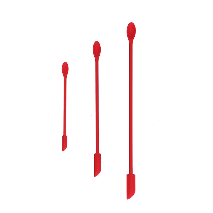 Spatule siliconice HERUSI set 3 buc rosu 15x2cm
