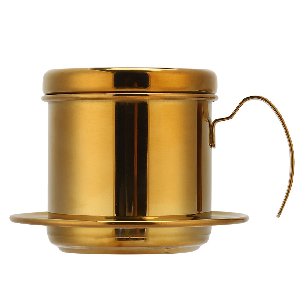 Aparat de cafea elegant, ceasca portabila pentru prepararea din mers, filtru de inalta densitate asigura filtrarea optima a pudrei de cafea, otel inoxidabil construit pentru durabilitate si stil
