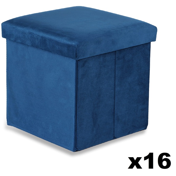 Összecsukható puff, Leobert, gránát, 30x30x30cm, tárolórekesszel, x 16