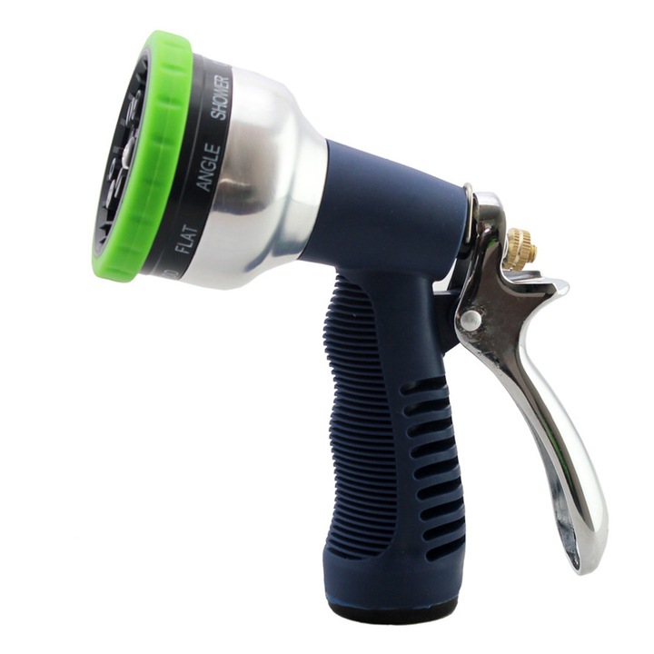 Duza de gradina cu control prin deget, Enforose, rezistenta la intemperii, multiple tipuri de pulverizare, grip din cauciuc