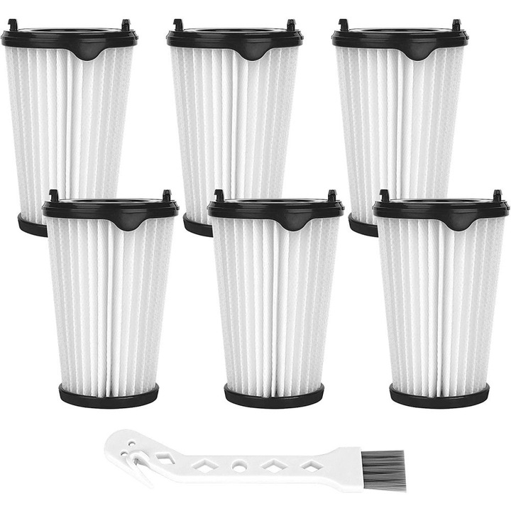 Set de 6 filtre HEPA pentru aspirator AEG CX7/CX7-2/HX6, inlocuire, include perie de curatare, alb/negru, cod 0805BM-WXOTTO-CWY-1435