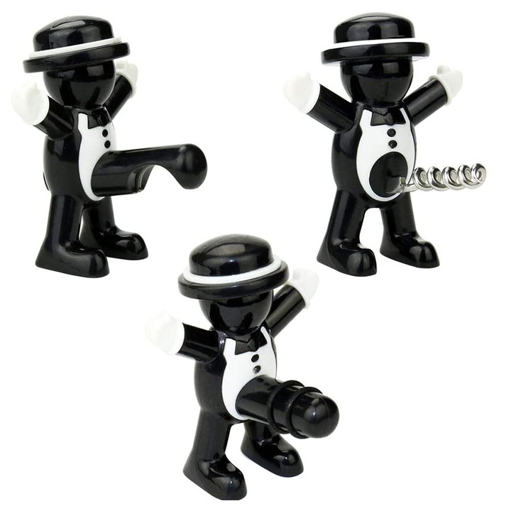 Комплект отварачки за бутилки, Enforose, 3 вида, черен, 7.8x6.7x9.5см