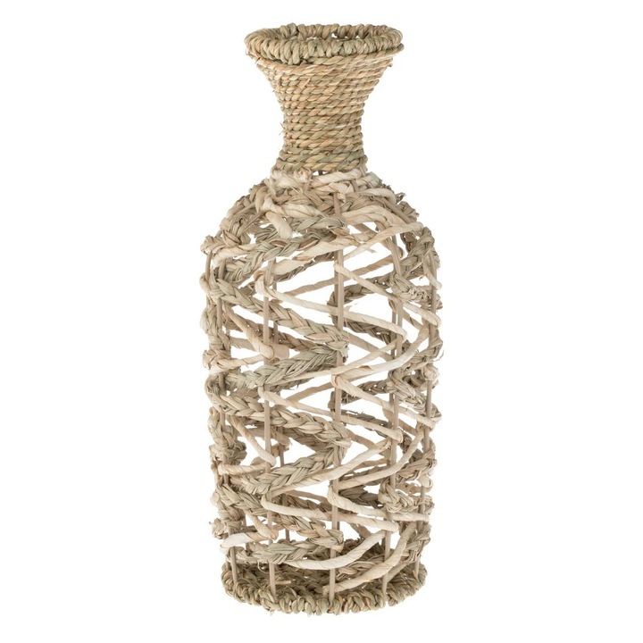 Vaza Decorativa din Paie Impletita Ø14x35.5cm