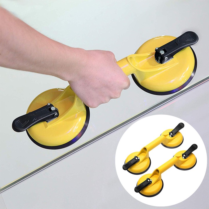 Set 2 ventuze aluminiu, 12cm, capacitate 90kg, negru