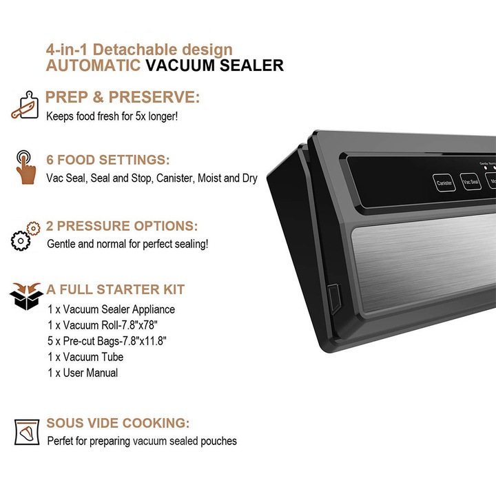 Aparat de vidat Enforose, multifunctional, putere de aspiratie puternica, negru