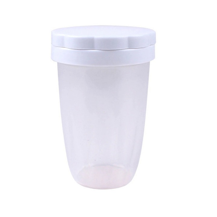 Dispenser faina reglabil, plastic, portabil, 1x recipient, transparent