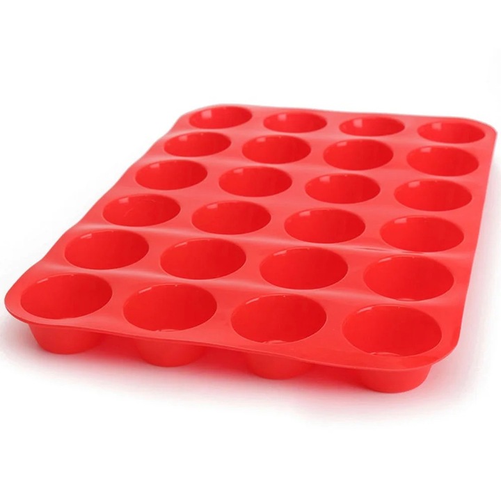 Tava silicon 24 cavitati pentru briose YANYXR 34x22.8x2cm multicolor