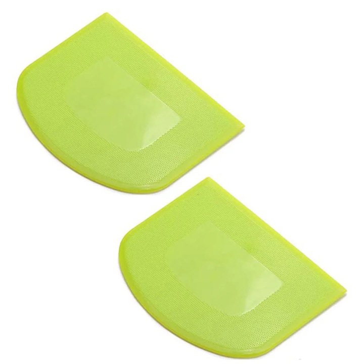 2 db YANYXR műanyag spatula készlet, fehér-zöld, 15x10cm, tésztához és krémhez