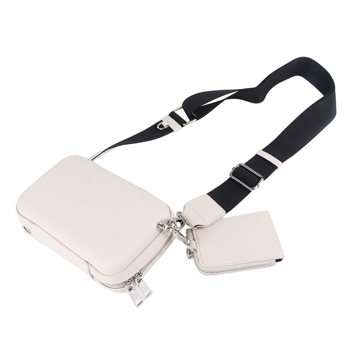 Női táska, nagy kapacitású, elegáns, műbőrből, fehér