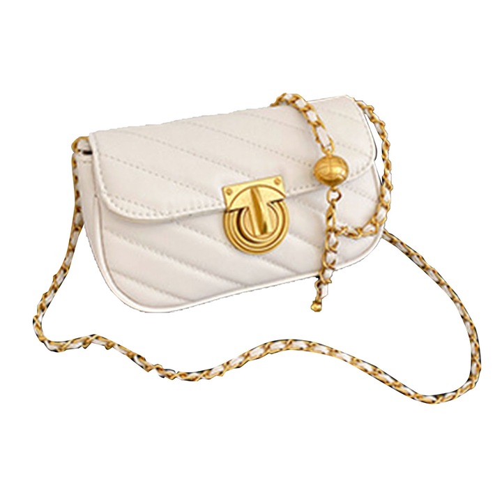 Női válltáska, elegáns kivitel, biztonságos zárással, bézs, univerzális méret