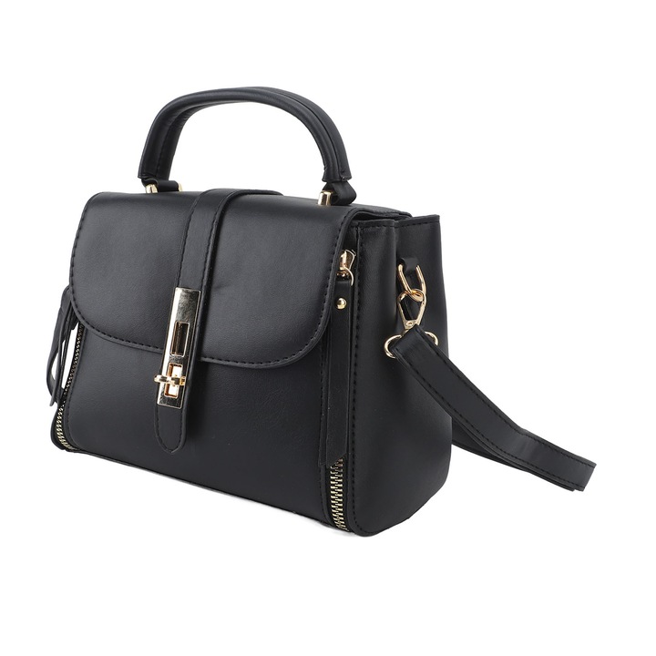 Geanta pentru femei, din piele ecologica, multifunctional, negru