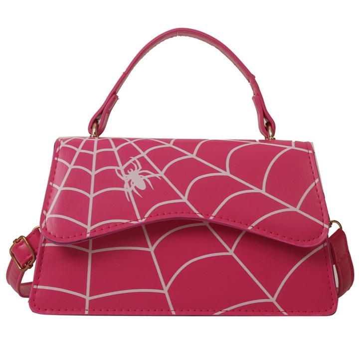 Nagy űrtartalmú táska, pókmintás, univerzális, eco-bőr