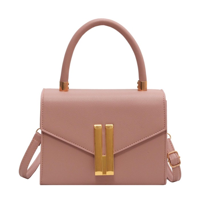 Casual uzleti taska, PU bor, 20x15x8, Rózsaszín, 20 x 15 x 8