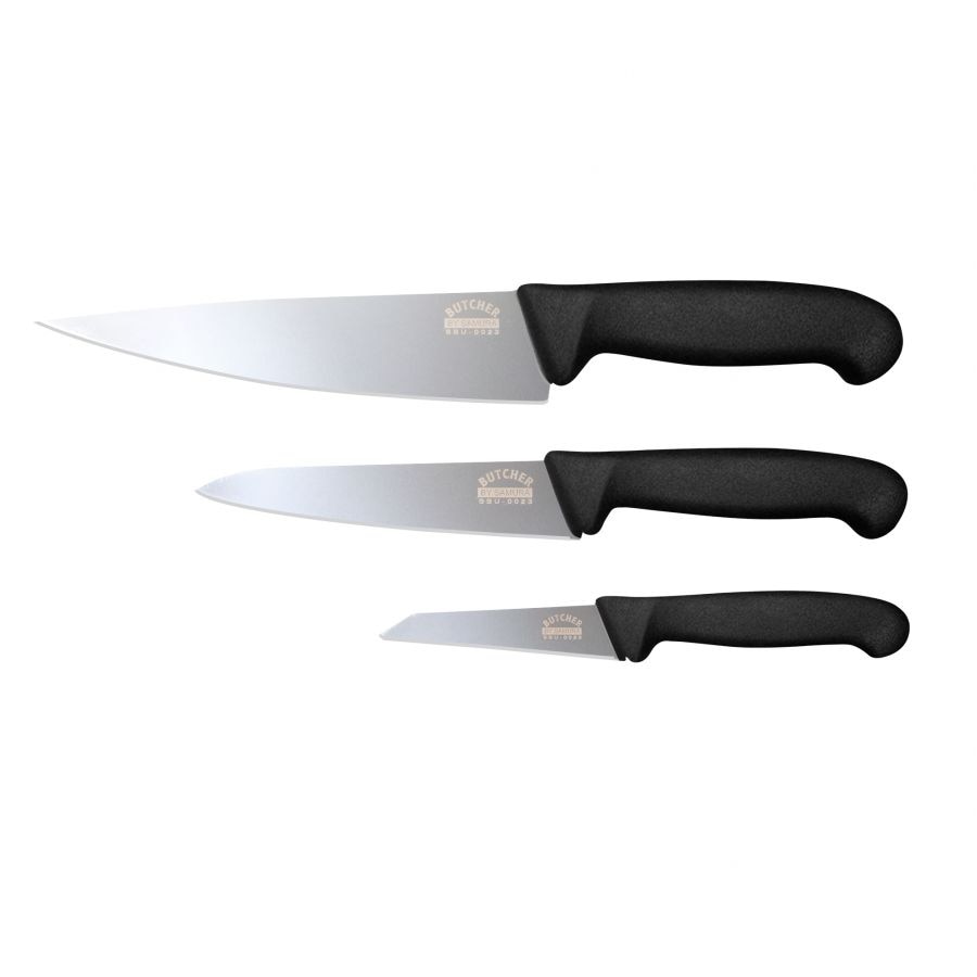 Set 3 cutite de bucatarie Samura Butcher, inox AUS-8, maner