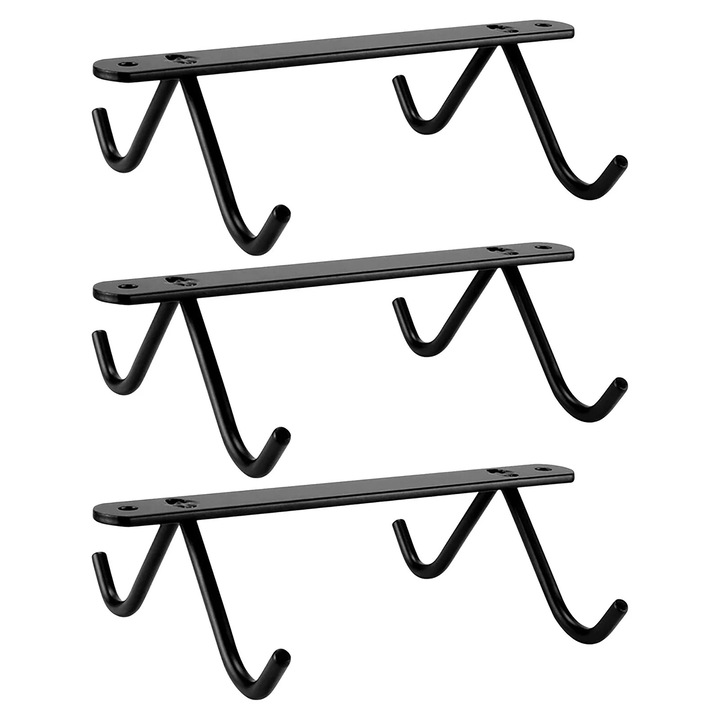 Suport cani YANYXR W-forma, spatiu econom, 20x10x5cm, negru