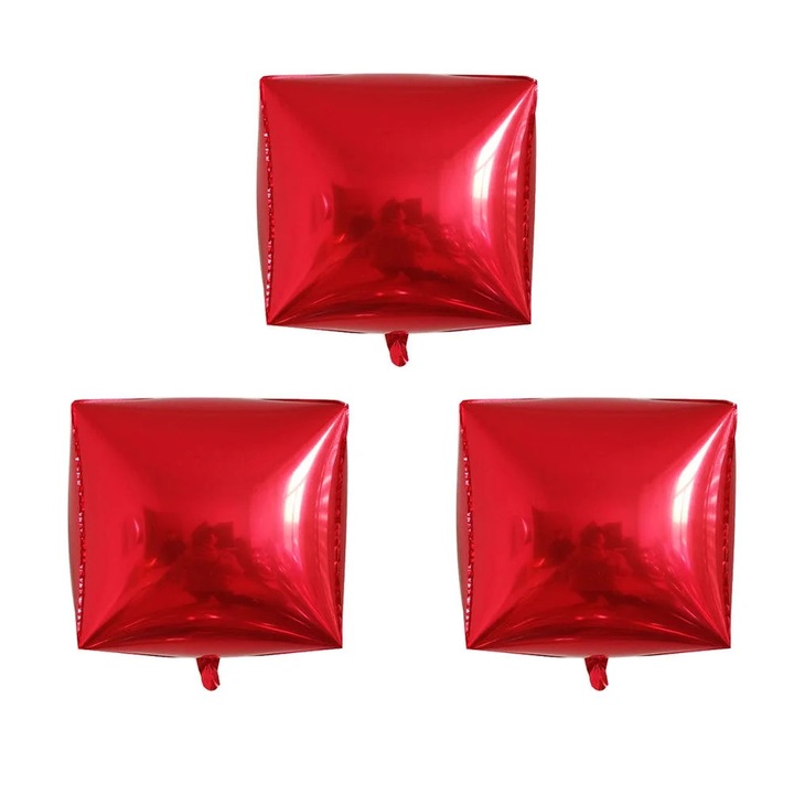 YANYXR 4D kocka lufi alumínium piros 34x34x34cm 3 darabos szett