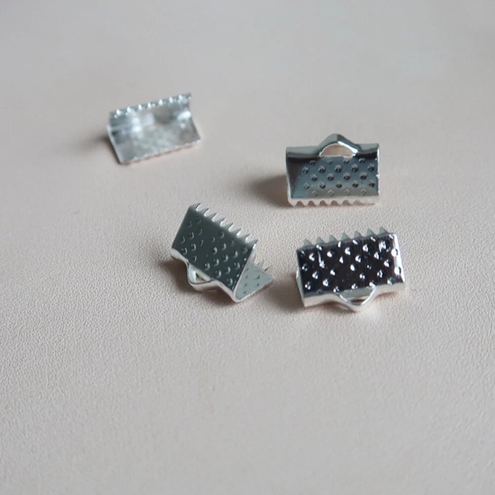 YANYXR fém szalagvégek 1x0.5x0.5cm fehér, 100 db-os szett