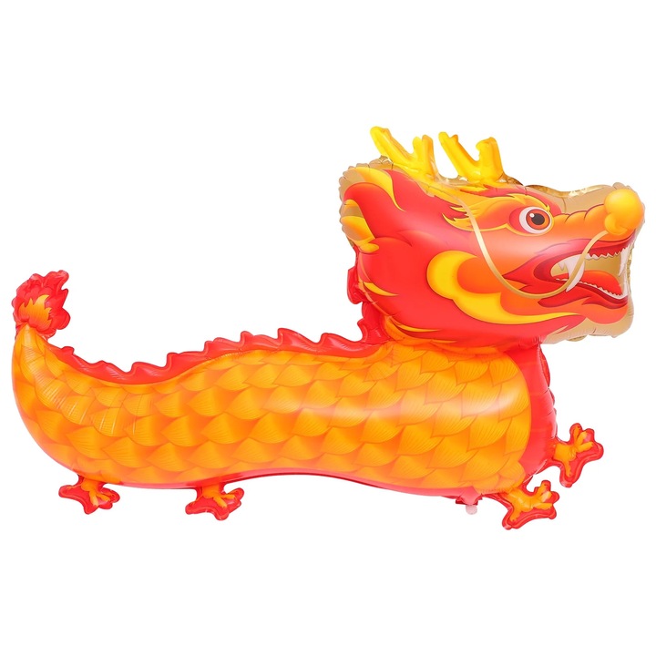 Balon dragon portocaliu aluminiu 112x84x0.2cm decor festiv