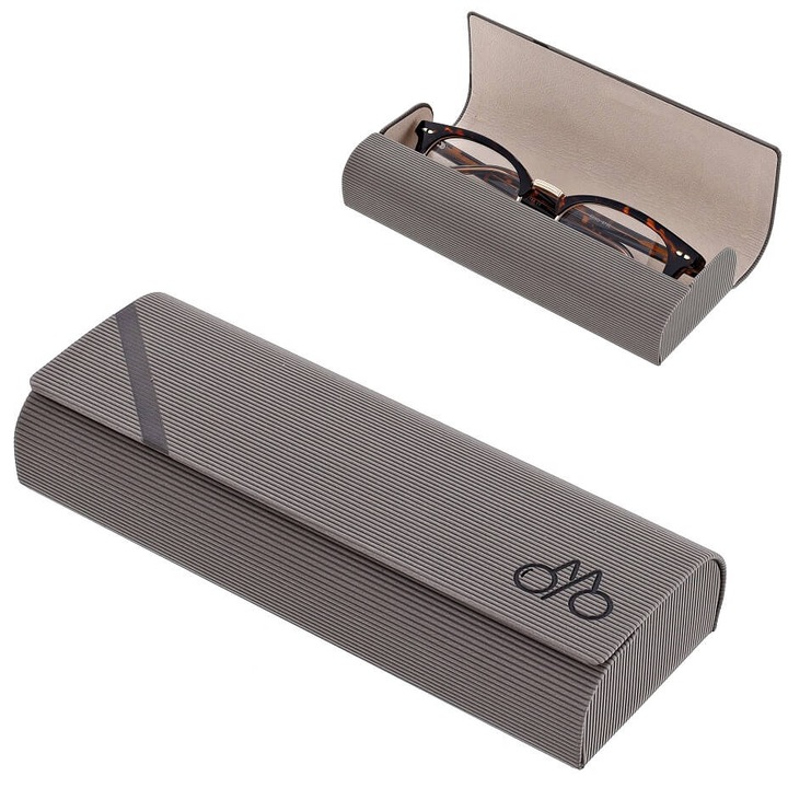 Toc pentru ochelari, stylion, model ET-131, design elegant, dimensiuni 15,5x5,5x3cm, gri