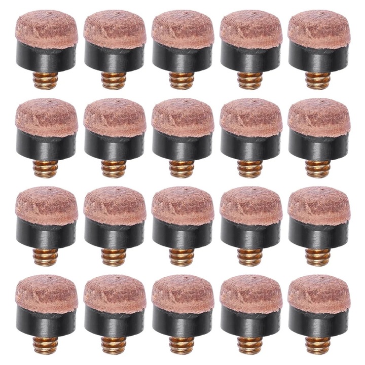 Set 20 varfuri tac biliard piele multicolor 1.3x1.2x1.2cm