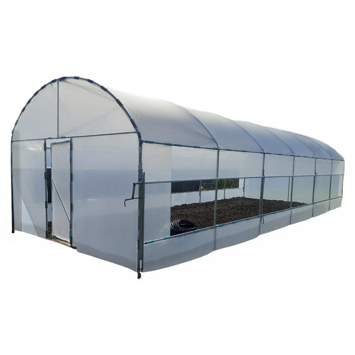 Solar de Gradina Premium Marca Solaru Econom 5x8 din teava zincata cu folie profesionala, grosime teava de 2 mm, inaltime 3,3 metri, aerisiri laterale