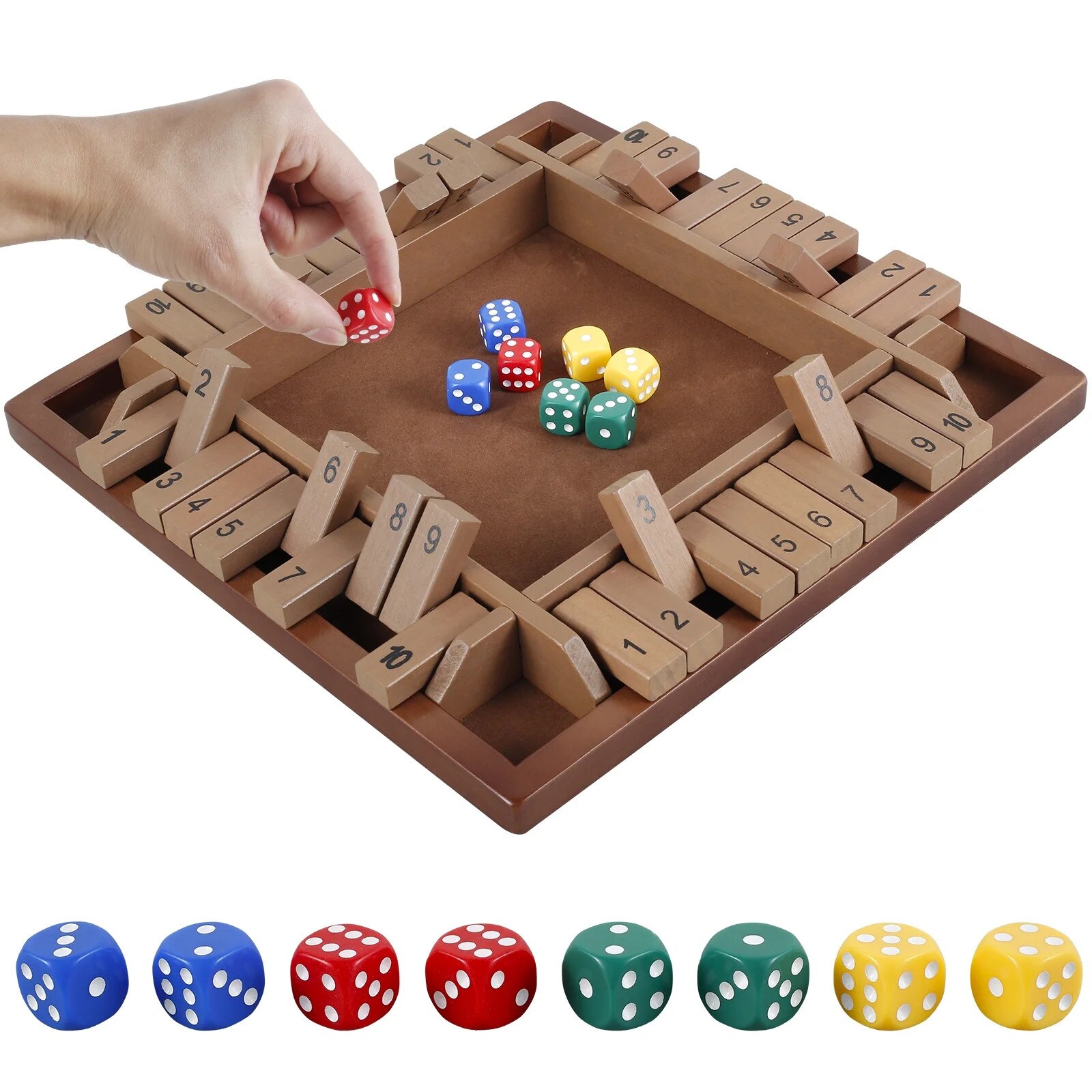 Julien courtois esquiss originel 2本セット Joc de societate Shut the Box, 2-4 jucatori, 8 zaruri, dimensiune