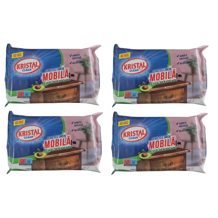 Servetele Umede pentru Mobila Krystal, 160 de bucati