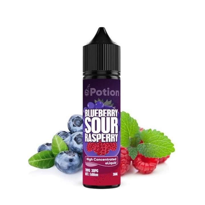 Lichid Tigara Electronica e-Potion - Blueberry Sour Raspberry, 30ml, 0mg/ml