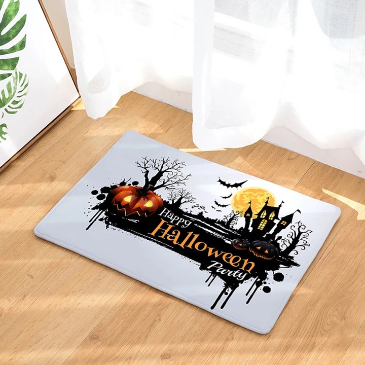 YANYXR Halloween absztrakt koponya többszínű padlószőnyeg 40x120cm csúszásmentes