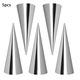 Set forme prajituri din otel inoxidabil, conuri pentru croissante, 5 bucati, argintii, 3.5x12.5cm