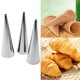 Set forme prajituri din otel inoxidabil, conuri pentru croissante, 5 bucati, argintii, 3.5x12.5cm