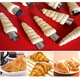 Set forme prajituri din otel inoxidabil, conuri pentru croissante, 5 bucati, argintii, 3.5x12.5cm