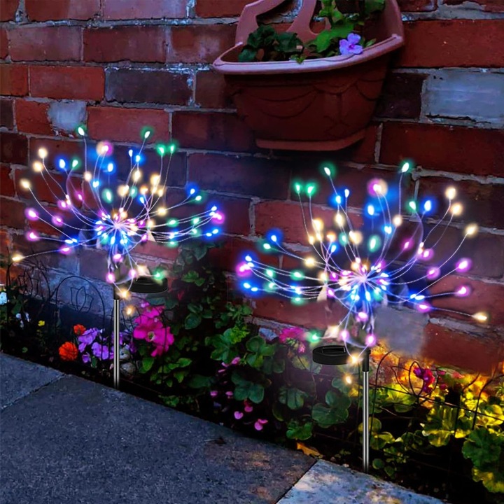 Lampi solare, Enforose, set de 120 LED-uri, impermeabile, multicolore