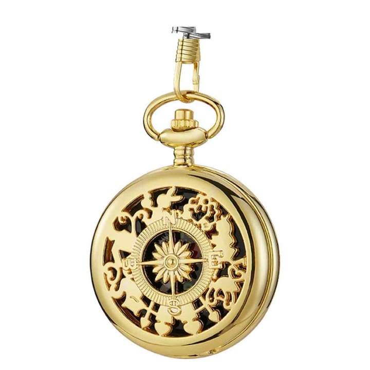 Джобен часовник с компас, 44 мм, аналогов и дигитален дисплей, компактен дизайн